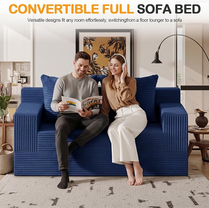 Erament Boneless Loveseat Convertible Sofa Bed, Folding Floor Futon Sleeper - Image 4