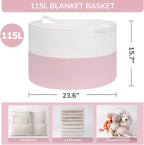 INDRESSME 115L Extra Large Pink Laundry Basket - Image 2