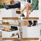 BelugaHelper Ottoman with Storage. Leather Foldable Ottomans with Thick Foam - Image 3