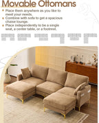 Karl home 99.6" Sectional Sofa, U-Shaped Chenille Upholstered Couch - Image 3