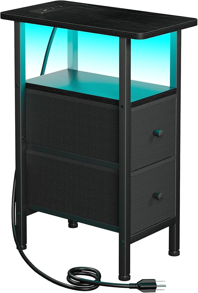 LOAKEKEL Narrow End Table Living Room by LOAKEKEL