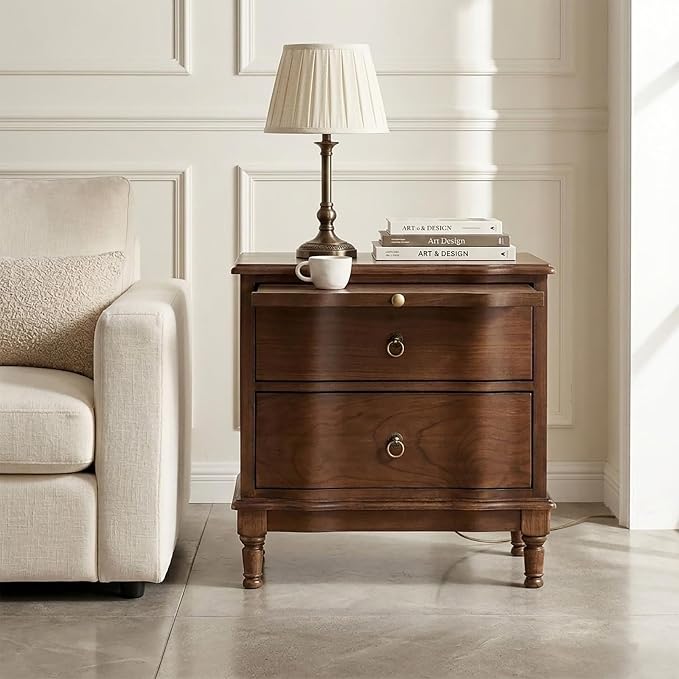 HULALA HOME Solid Wood Storage End Table by HULALAHOME
