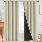 SimpleHome Light Cream 100% Blackout Curtains Room Darkening Living Room 84 | by SimpleHome