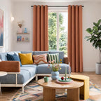 100% Blackout Linen Textured Curtains 72 Inch Long, Light Blocking, Thermal - Image 2