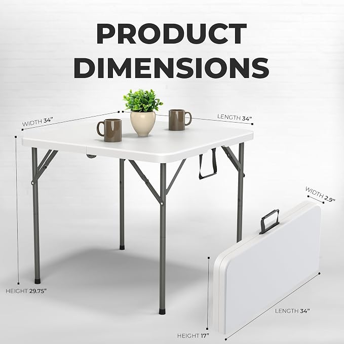 Our Modern Space 34" Square Foldable Table - Image 2