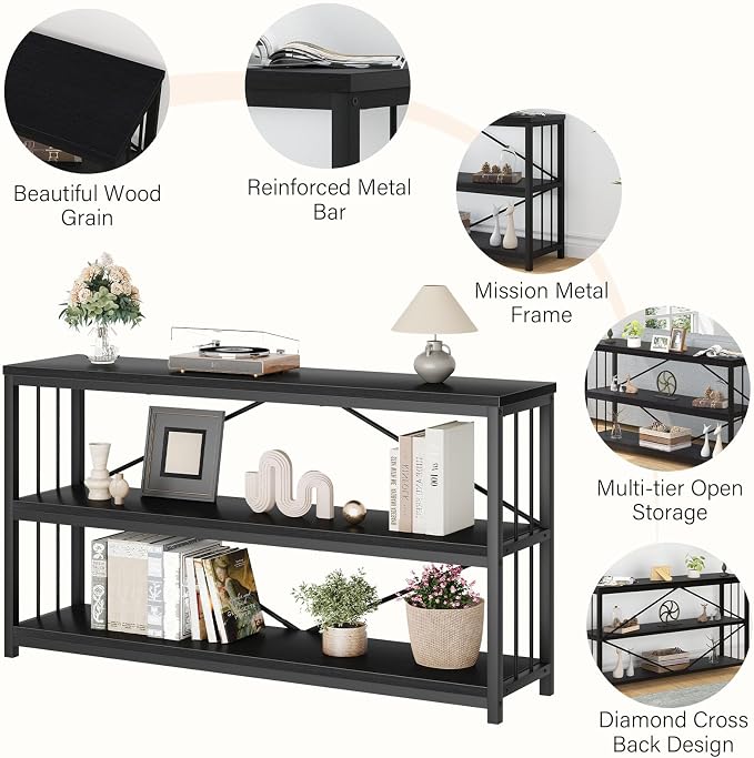 LVB Black Console Table, Modern Entryway Table - Image 9