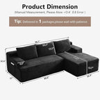 96" Cloud Sectional Couch with L-Shape Chaise, Modular Comfy Sofa Chaise Longue - Image 2
