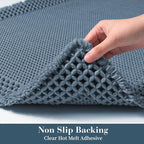 RESARE Waffle Bath Mat for Bathroom, Non Slip Bathroom Rugs 20"x32" Blue | - Image 4