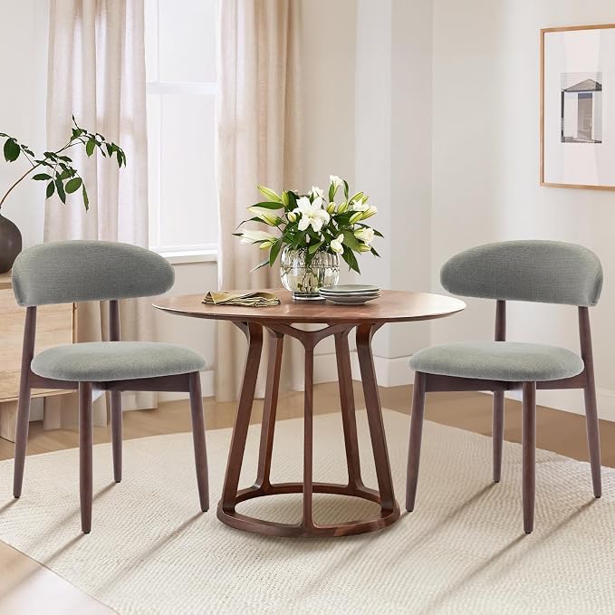 COLAMY Wooden Dining Room Chairs Set of 2, Modern Upholstered Fabric Dining by COLAMYHOME
