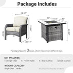 ovios 5-Piece Patio Furniture Set, Outdoor Wicker Sofa - Image 9