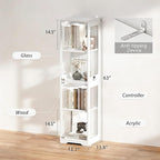 Display Cabinet with Glass Doors, Display Case with Lights and Human Body Sensor - Image 2