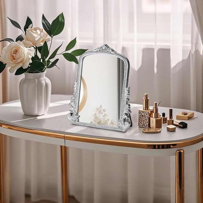 Vintage Makeup Mirror, Vanity Desk Mirror Antique Traditional Tabletop Mirrors - Image 4