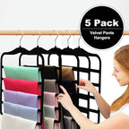 Closet Organizers and Storage, 5 Pack Velvet Pants-Hangers-Space-Saving - Image 2
