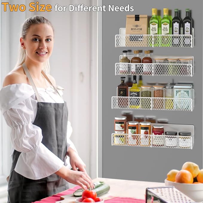 DTUQYX Magnetic Spice Rack for Refrigerator, 4 Pack 100% Metal Strong Magnet - Image 6