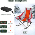 SUNNYFEEL Heated Rocking Camping Chair Fully Padded Patio Folding Chair - Image 6