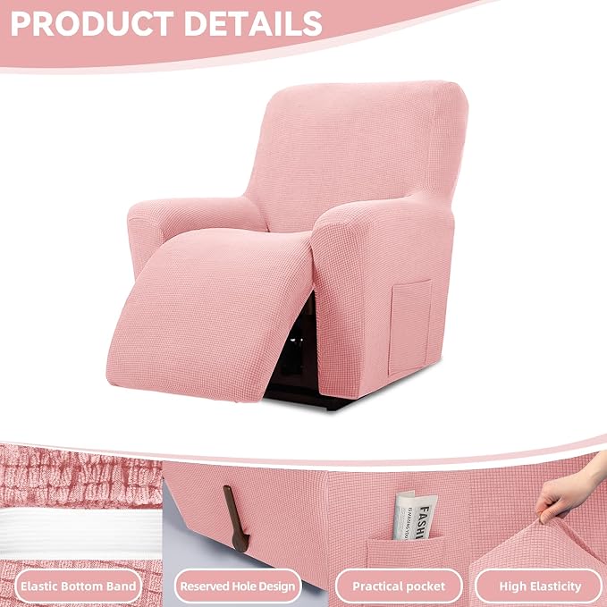 Cupuamon Recliner Chair Covers, Lazy Boy Recliner Covers Stretch Reclining - Image 4
