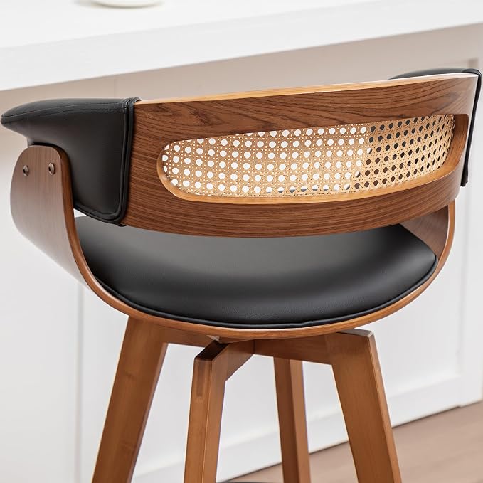Set of 3 Rattan Swivel Counter Stools - Image 7