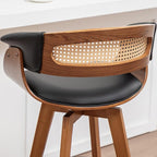 Set of 3 Rattan Swivel Counter Stools - Image 7