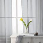 Light Grey Sheer Curtains 54 Inch Length 2 Panels, Airy & Breathable Solid - Image 6