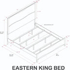 Kings Brand Furniture Brielle 6-Piece King Bedroom Set – Modern Wood Bed Frame - Image 8
