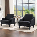 VINGLI Linen Fabric Accent Chairs Set of 2, Comfy Sofa Chair Living Room - Image 8