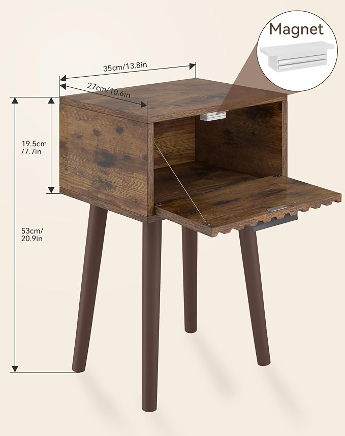 YMYNY Fluted Nightstand Set of 2, Small End Table, Modern Coffee Table - Image 3