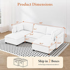 Vesgantti 109" U Shaped Cloud Sectional Sofa, Comfy Corduroy Upholstered - Image 2