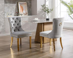 KCC Velvet Dining Chairs Set of 6, Upholstered High-end Tufted Dining Chair - Image 10