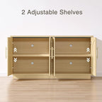 Large 59" Sideboard Buffet Cabinet & TV Stand Set of 2, Modern Arched Credenza - Image 4