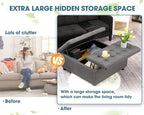 36" Large Square Ottoman with Storage, Tufted Upholstered Storage Ottoman with - Image 3