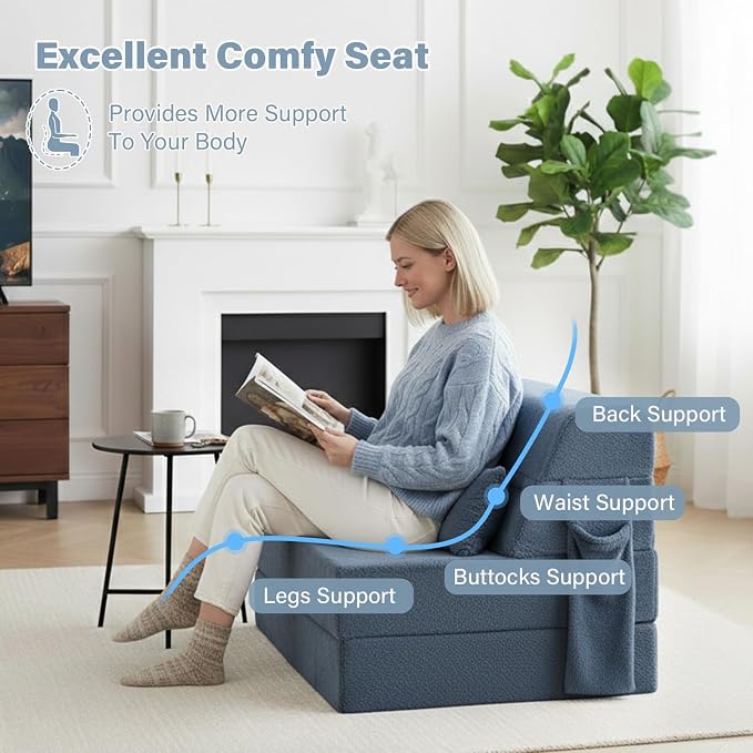 Tiita Convertible Folding Sofa Bed Single Size - Image 3