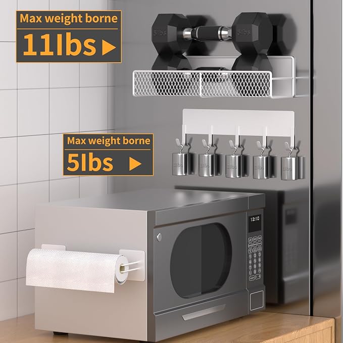 Magnetic Spice Rack for Refrigerator, 10 Pack Metal Magnetic Shelf, Moveable - Image 4