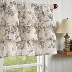 jinchan Ruffled Valance Curtain Linen Floral Kitchen Valance 18 Inch Shabby by JINCHAN