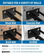 LEOPO Black 6-Pack 8 inch Floating Shelf Brackets, Hidden Shelf Bracket - Image 6