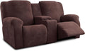 Recliner Loveseat Covers with Console, 6-Piece Stretch Geometric Strokes by Unknown
