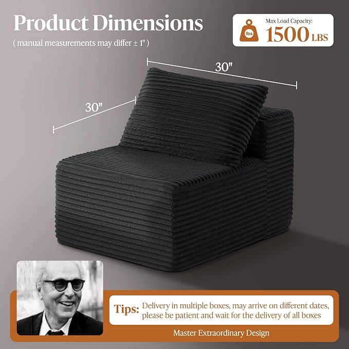 30" Cloud Sectional Couch Single Seat - Image 2