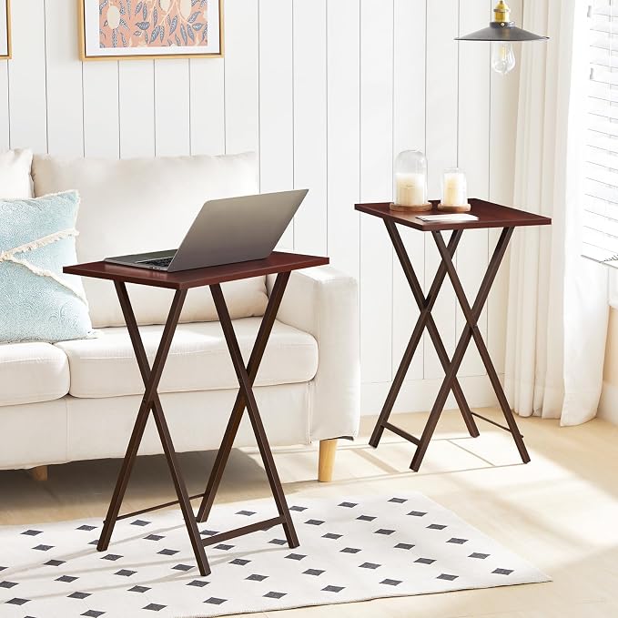 HOOBRO Folding TV Tray Tables, Industrial Snack Tables - Image 2
