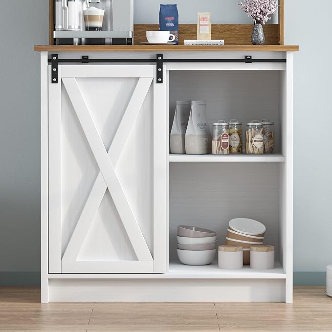 4ever2buy Farmhouse Coffee Bar Cabinet - Image 4