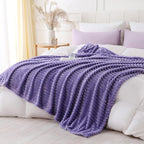 Lavender Throw Blanket for Couch Sofa 50x70 inches Striped Design | Fleece by Unknown
