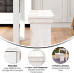 Flash Furniture HERCULES Series 40" x 12" Antique Rustic White Solid Pine - Image 5