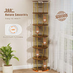 ALLSTAND 6 Tier Rotating Bookshelf, 360 ° Display Stackable Spinning Bookshelf - Image 2