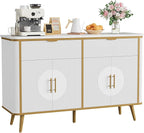 47.2" Buffet Storage Cabinet, Modern Fluted Coffee Bar Station - Image 3
