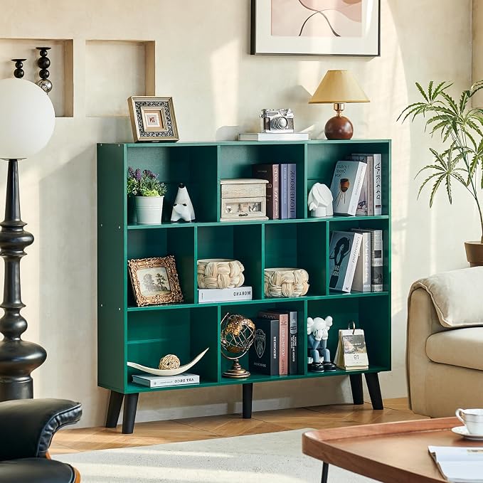 LEYAOYAO 10 Cube Bookshelf, 3 Tier Modern Wide Bookcase - Image 6