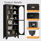 PAOFIN 75" H Locking Display Cabinet - Image 3