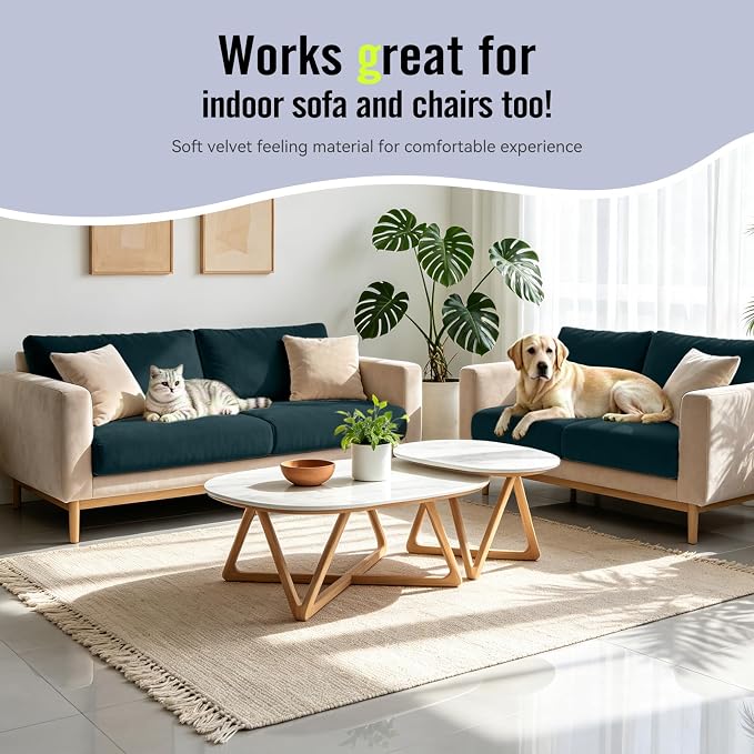 8Pcs Outdoor Cushion Covers, Stretch Patio Furniture Couch Chair Slipcovers | - Image 8