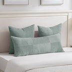 Fancy Homi 2 Packs Grey Blue Euro Decorative Throw Pillow Covers 24x24 Inch - Image 5