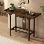 Bamboo Console Table with Drawer, Small Sofa Tables with Open Shelf, Chinese by Unknown