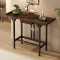 Bamboo Console Table with Drawer, Small Sofa Tables with Open Shelf, Chinese by RUYICZB