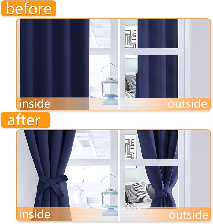 Blackout Curtains for Bedroom, 42 x 72 Inch, 2 Panels | Light Blocking - Image 4