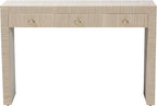 bali & pari Cielo Bohemian Woven Natural Grasscloth 3-Drawer Console Table - Image 5